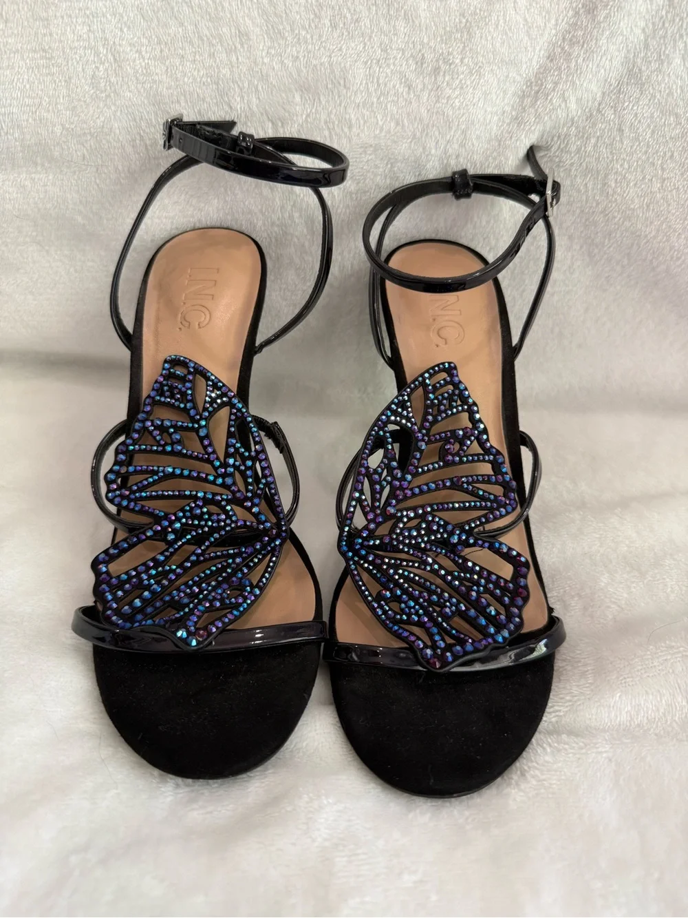 INC Black Butterfly Beaded Heels NWT Whimsigoth Fairycore Size 6.5 - Picture 7 of 7